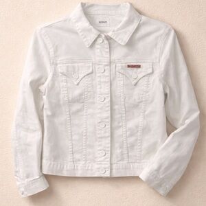Hudson White Denim Trucker Jacket Modern Cropped Size Small